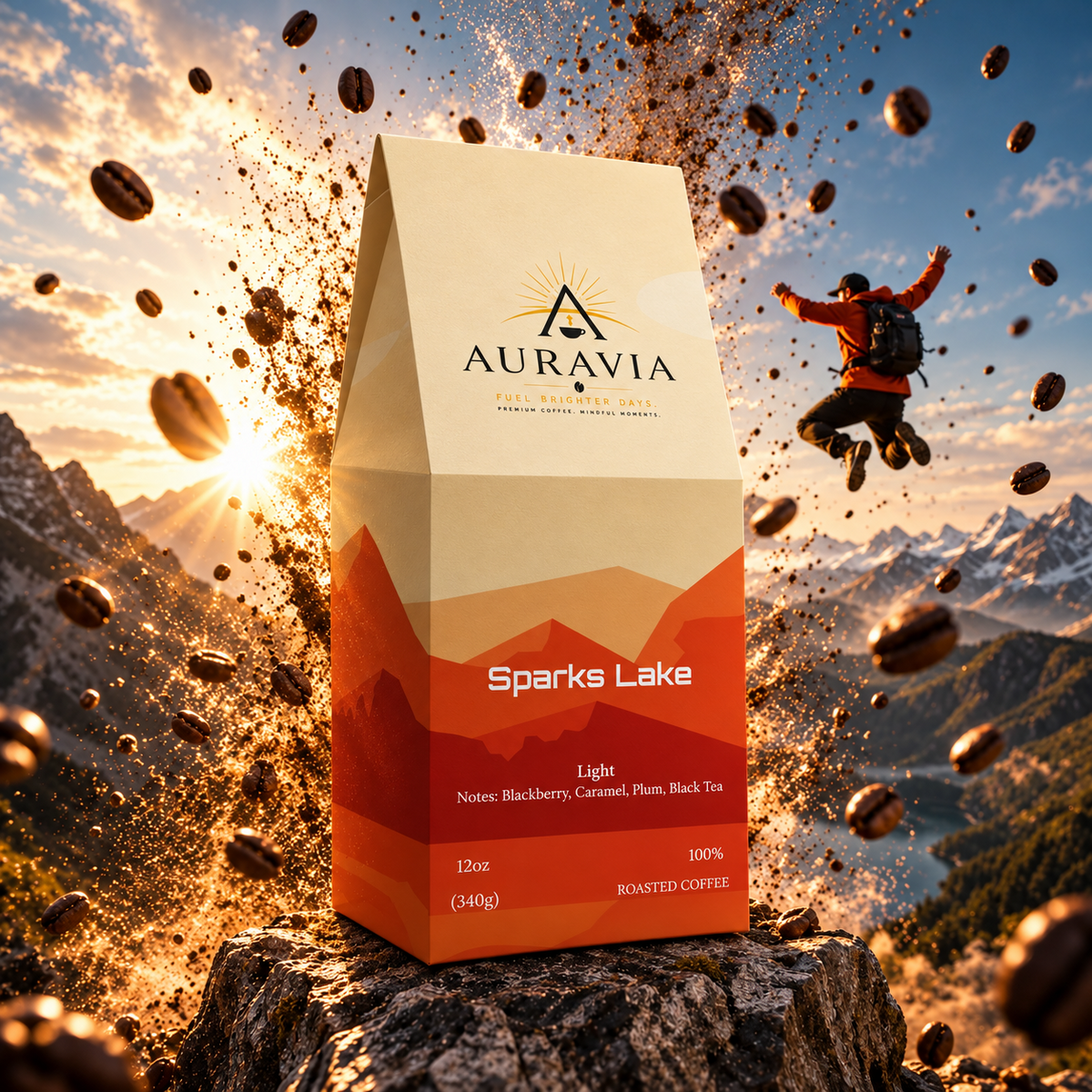Auravia Sparks Lake Light Roast mountain adventure coffee